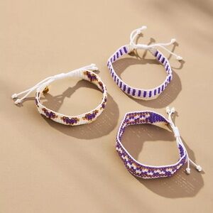 Moio Purple Trio Bracelets, Set of 3, Anthropologie Stocking Stuffer, NWT